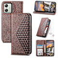 Miniatyrbillede 5 af 5: Til Motorola Moto G54 5G Etui Wallet PU Læder Præget Telefon Cover Multicolor Style C