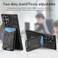 Miniatyrbillede 5 af 5: Til Samsung Galaxy S24 Ultra Etui Præget Mønster Kortholder Støtteben Læder Bagcover Multicolor Style D