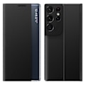Miniatyrbillede 1 af 4: Til Samsung Galaxy S21 Ultra 5G View Window Telefon Cover PU Læder Stand Case