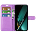 Miniatyrbild 2 av 5: Phone case för Oppo K11 5g plånbok Litchi Texture Shell anti-scratch Stativ Pu Läder Cover Purple