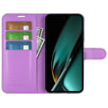 Pikkukuva 2 / 5: Puhelinkotelo Oppo K11 5g Lompakko Litsi-kuvioinen Kuori Naarmuuntumaton Jalusta Pu Nahkainen Puhelinkotelo Purple