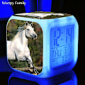 Miniatyrbild 1 av 5: Running Horse Väckarklocka 7 Färg Glödande Led Digital Väckarklocka Barnleksaker Multifunktion Lysande Färgbyte Klockor Reloj Army Green