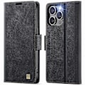 Pikkukuva 1 / 5: iPhone 15 Pro Max -kotelo AUTSPACE A11 RFID-suojattu retro nahkainen puhelinlompakkokotelo- Multicolor Black
