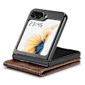 Miniatyrbillede 3 af 5: LC.IMEEKE PU læder telefoncover med RFID-blokering og kortslot til Samsung Galaxy Z Flip5 5G Multicolor Style B