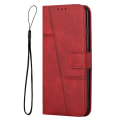Miniatyrbild 2 av 5: För Vivo Y33s / Y21s / Y21 Vikbart stativsömmar Pu- case Stativ Magnetstängning Stötsäker Flip Folio Cover med rem Red