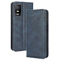 Miniatyrbild 5 av 5: För Tcl 403 Retro cover Magnetisk Pu-läderställ Case Blue