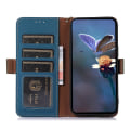 Pikkukuva 3 / 5: Huawei Nova Y91 4g / Enjoy 60x RFID-suojattu lompakkokotelo, jalustalla, silkkisen tuntuinen nahkakansi Blue