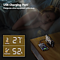 Miniatyrbild 5 av 5: Väckarklocka Projektor Tak Radio Väckarklocka Med Led Spegel Skärm USB Laddningsport Snooze Funktion Dubbel Alarm Digital Klocka För Sovrum, Kök