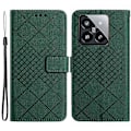 Miniatyrbild 1 av 5: HT06 Skal för Xiaomi 14 Anti-repa Präglat PU Läder Litchi Textur Smartphone Skydd Multicolor Style D