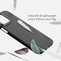 Pikkukuva 4 / 5: KZDOO iPhone 16 Pro -kotelo aramidikuidusta, tukee langatonta latausta - Vihreä Multicolor Black