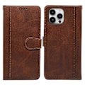 Miniatyrbillede 1 af 5: Kalveskinds tekstur læder etui med stativ i bogstil til iPhone 16 Pro Max Multicolor Style F