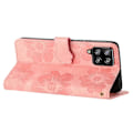 Miniatyrbillede 4 af 5: Til Samsung Galaxy A42 5G Blomstermønster Telefon Stand Case PU Læder Wallet Cover Multicolor Style C