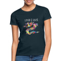 Miniatyrbilde 1 av 5: Imagine Fantasy Dragon Tattoo Style Design T-skjorte for kvinner Navy L