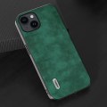 Miniatyrbild 3 av 5: För Iphone 15 Plus Textured Pu-läderbelagd Pc+tpu Shell Ultra Tunt Phone case Green