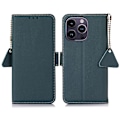 Miniatyrbild 1 av 5: Stativ Phone case För Iphone 15 Pro Max, Läder Rfid Blockerande Plånbok Smartphone Cover Green