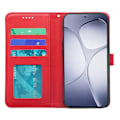 Pikkukuva 3 / 5: Xiaomi Redmi K70 Ultra Lompakkokotelo Magneettikiinnityksellä Nahkainen Puhelinkotelo Hihnalla - Vihreä Multicolor Red