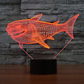 Miniatyrbild 5 av 5: Ltd Creative Shark 3d Nattljus USB driven Touch Switch Fjärrkontroll Led Decor Optical Illusion 3d-lampa 7/16 Färger Ändrar Barn Barn Toy Ch