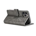 Miniatyrbillede 4 af 5: LC.IMEEKE Wallet Stand Læder Shell Mobiltelefon Cover til iPhone 12 Pro Max 6.7 tommer Multicolor Style B