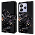Pikkukuva 1 / 5: Xiaomi Redmi Note 14 5G Kotelo Magneettilukolla 3D Kuvio Nahkainen Lompakko Puhelinkotelo Multicolor Purple Lotus