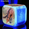 Miniatyrbild 1 av 5: Running Horse Väckarklocka 7 Färg Glödande Led Digital Väckarklocka Barnleksaker Multifunktion Lysande Färgbyte Klockor Reloj plum
