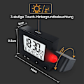 Miniatyrbild 4 av 4: Digital väckarklocka för projektion för sovrum, stor väckarklocka Black