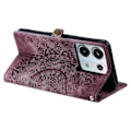 Pikkukuva 4 / 5: Xiaomi Poco X6 5G / Redmi Note 13 Pro 5G Kotelo Iho Tuntuu Toteemilla Painettu Lompakko Nahkainen Puhelinkotelo Multicolor Wine Red