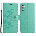 Pikkukuva 1 / 5: Samsung Galaxy S23 FE PU-nahkakukkaro puhelinkotelo perhos- ja kukkaprintillä, jalustalla Multicolor Style G