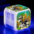 Miniatyrbild 2 av 2: Minecraft Väckarklocka Coolie Scared Cartoon Led Digital Color Luminous Clock Födelsedagspresent Julklapp Stil 2