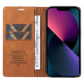 Pikkukuva 2 / 5: Ihonmyötäinen suojakotelo iPhone 15 Plus -puhelimelle PU-nahasta, lompakko ja jalusta Brown