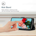 Miniatyrbild 4 av 5: För Xiaomi Redmi A1 4g / A2 4g Skin-touch läder phone case linjer med tryckt stativ Cover Black