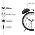 Miniatyrbild 2 av 5: Twin Bell Väckarklocka - Högt alarm - Perfekt för tunga sovandes - Batteridriven Quartz Analog klocka