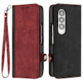 Miniatyrbild 1 av 5: För Samsung Galaxy Z Fold3 5g Pu Läder Phone case Korthållare Cover Red