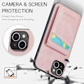 Miniatyrbillede 4 af 5: FIERRE SHANN Telefoncover med kortlommer til iPhone 14, stativ, RFID-blokering, PU-læder + TPU-telefonetui Multicolor Style D