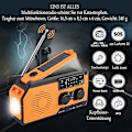 Miniatyrbild 1 av 4: Vevradio med batteri nödutrustning, 5000mah solradio Dynamo Powerbank på FM Wb med ficklampa, läslampor, sos-larm, vattentät
