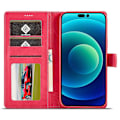 Miniatyrbillede 2 af 5: LC.IMEEKE Pung Etui til iPhone 15 Pro Max Kalvetekstur Foldbart Stativ PU Læder Flip Cover Multicolor Style E
