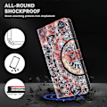 Miniatyrbillede 4 af 5: Til iPhone 16 Pro Etui Stativ Mønsterprint Læder Telefon Cover - Stående Kat Multicolor Color Mandala