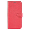 Miniatyrbild 5 av 5: För Samsung Galaxy S25 Edge Fodral Litchi Textur Stötsäkert Läder Plånboks Telefonfodral Multicolor Red