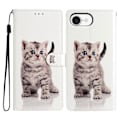 Miniatyrbillede 1 af 5: For iPhone 16e Wallet Case PU Læder Mønster Print Stå Telefon Cover med Rem Multicolor Cute Cat