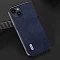Miniatyrbild 2 av 3: För Iphone 15 Plus case Pu-läderbelagd Tpu+pc Cowhide Texture Cover Blue