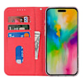 Miniatyrbild 2 av 5: För iPhone 16 Pro Fodral PU Läder Silkeslen Textur Magnetisk Flip Telefonfodral Multicolor Style E