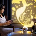 Miniatyrbild 3 av 5: Tecknad Väckarklocka Projektion Nattljus Uppladdningsbar digital bordsklocka med timer Dimbar Yellow