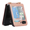 Miniatyrbillede 5 af 5: Til Samsung Galaxy Z Flip5 5G PU Læder PC Telefon Cover Beskyttelsesetui med Skulderrem Multicolor Style C