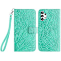 Miniatyrbillede 1 af 5: Til Samsung Galaxy A32 4G (EU Version) Etui Træ Fugl Prægning Læder Wallet Stand Cover Multicolor Style B