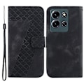 Miniatyrbild 1 av 5: För Infinix Note 30i 4g Dammtät Pu-läder Phone case Ställ tryckt 7-formsmönster Flip Cover Black