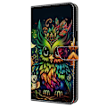 Miniatyrbillede 4 af 5: Til iPhone 16 Pro Max Etui Mønsterprintet Beskyttelsescover TPU+PU Læder Flip Telefon Etui Multicolor Style L