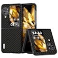 Pikkukuva 1 / 5: Oppo Find N3 Flip 5G PU-nahkapäällysteinen PC-kotelo hiilikuitukuvioinen suojapuhelinkotelo Multicolor Style A