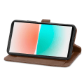 Miniatyrbild 3 av 5: För Sony Xperia 10 Iv 5g Flower Imprinted Pattern Pu Läder Cover Mobiltelefonfodral Handsfree Stand Case Brown