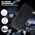 Miniatyrbillede 5 af 5: Solid farve PU læder Wallet Case med faldsikring og foldbart stativ til iPhone 15 Plus Multicolor Style A