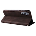 Miniatyrbild 4 av 5: För Samsung Galaxy F34 5g/m34 5g Imprinted Lines Stand Cover Anti-drop Pu Läder Phone case Brown