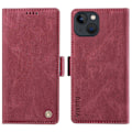 Miniatyrbillede 1 af 5: YIKATU YK-005 Pung Etui til iPhone 14 Stativ PU Læder Hud-berørings Magnetisk Beskyttende Telefon Cover Multicolor Style F